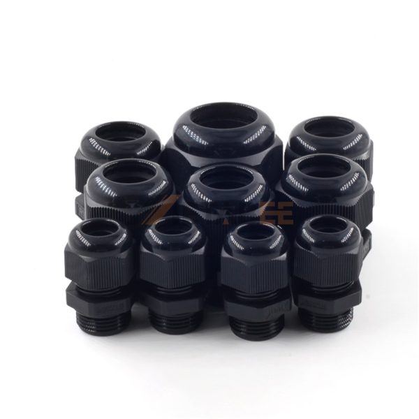 Heavy-Duty Connector Accessories Nylon Plastic Cable Gland Metric/PG Thread Type Black Color