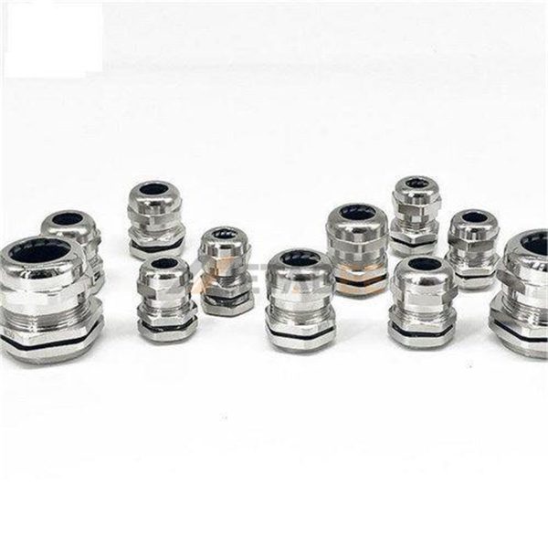 Heavy-Duty Connector Accessories Metal Cable Gland, Metric/PG Thread Type, Nickel plated brass