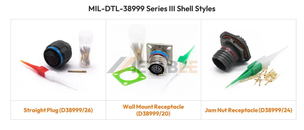 Shell Styles of D38999 Series III Connectors
