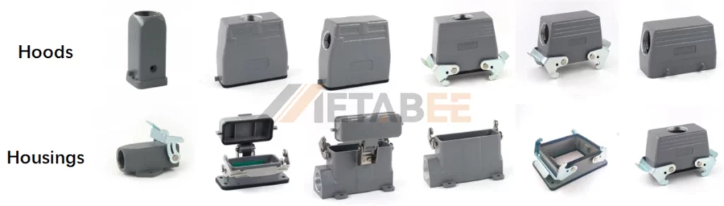 Example diagram of heavy-duty connector housing and hood