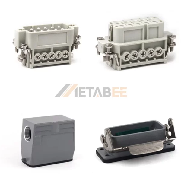 HA Series Heavy Duty Connector, 10+PE, Bulkhead, Screw Terminal, Top/Side Entry, 16A/250V