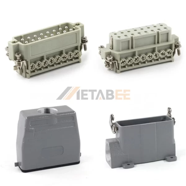 HA Series Heavy Duty Connector, 16+PE, Surface Mounting, Screw Terminal, Top/Side Entry, 16A/250V