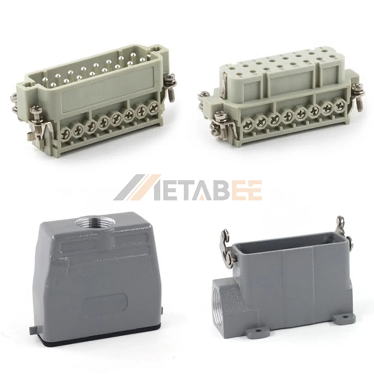 HA Series Heavy Duty Connector, 16+PE, Surface Mounting, Screw Terminal, Top/Side Entry, 16A/250V