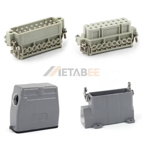 HA Series Heavy Duty Connector, 16+PE, Surface Mounting, Screw Terminal, Top/Side Entry, 16A/250V