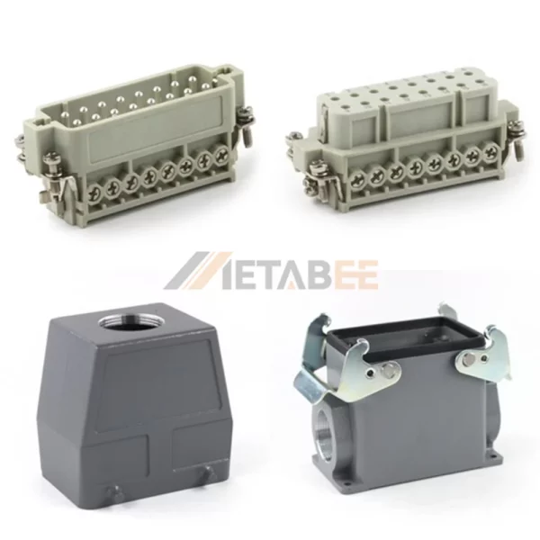 HA Series Heavy Duty Connector, 32+PE, Surface Mount with 2 Levers, Screw Terminal, Top/Side Entry, 16A/250V