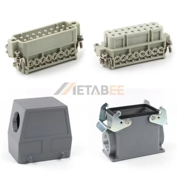 HA Series Heavy Duty Connector, 32+PE, Surface Mount with 2 Levers, Screw Terminal, Top/Side Entry, 16A/250V