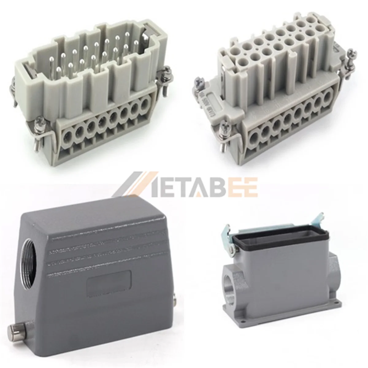 HE Series Heavy Duty Connector, 16+PE, Surface Mounting, Screw Terminal, Top/Side Entry, 16A/500V