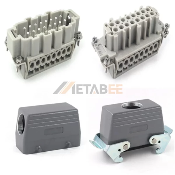 HE Series Heavy Duty Connector, 16+PE, Cable to Cable, Screw Terminal, Top/Side Entry, 16A/500V