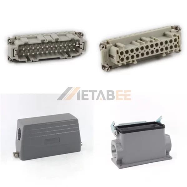 HE Series High Construction Heavy Duty Connector, 24+PE, Surface Mounting, Screw Terminal, Top/Side Entry, 16A/500V
