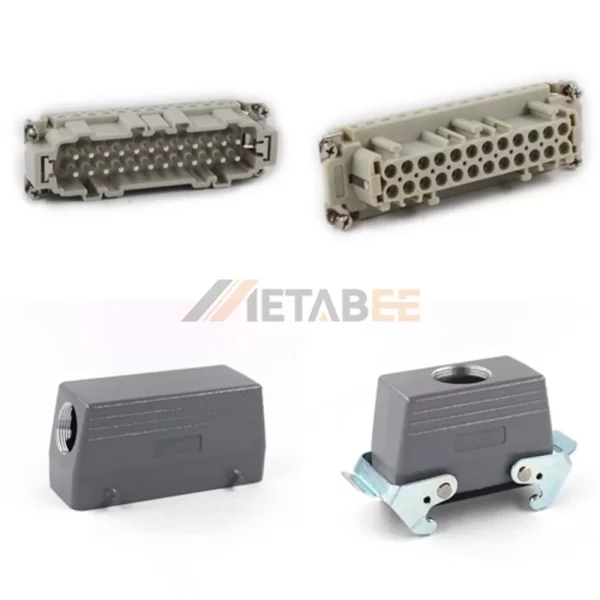 HE Series Heavy Duty Connector, 24+PE, Cable to Cable, Screw Terminal, Top/Side Entry, 16A/500V
