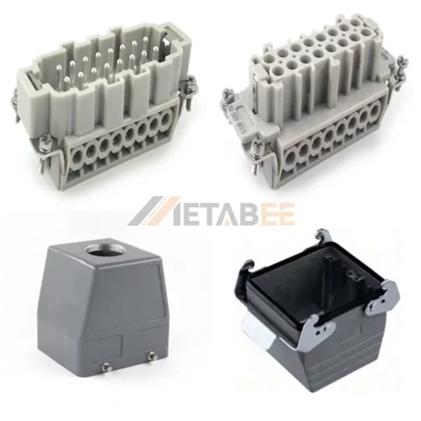 HE Series Heavy Duty Connector, 32+PE, Cable to Cable, Screw Terminal, Top/Side Entry, 16A/250V