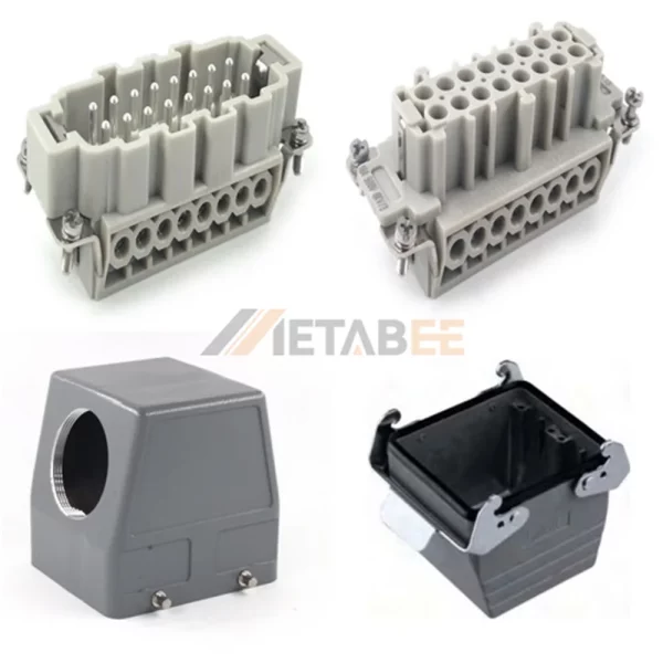 HE Series Heavy Duty Connector, 32+PE, Cable to Cable, Screw Terminal, Top/Side Entry, 16A/250V