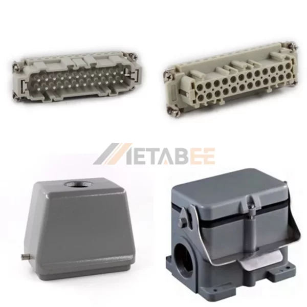 HE Series Heavy Duty Connector, 48+PE, Surface Mounting Cover, Screw Terminal, Top/Side Entry, 16A/500V