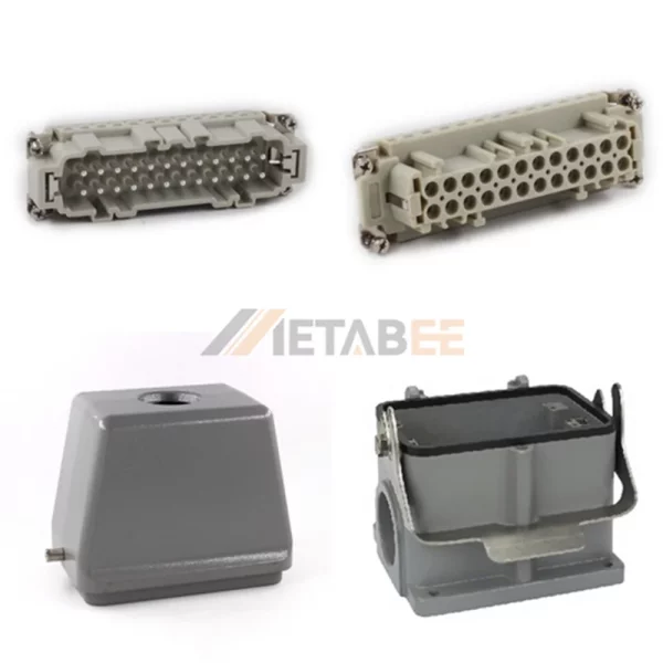 HE Series Heavy Duty Connector, 48+PE, Surface Mounting, Screw Terminal, Top/Side Entry, 16A/500V