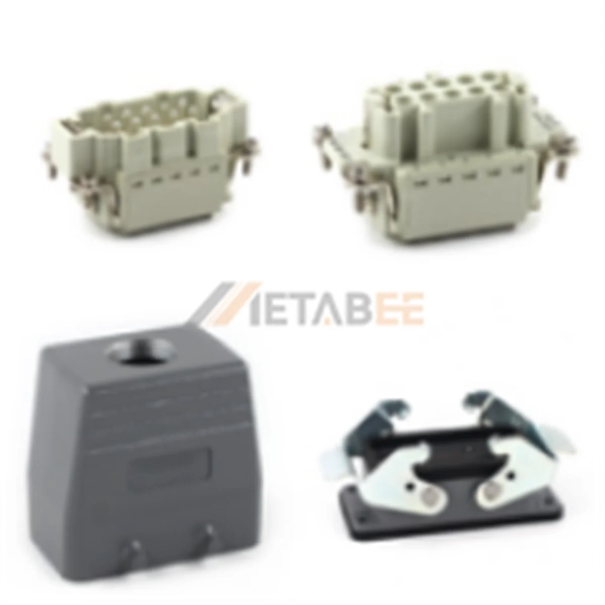 HE Series Heavy Duty Connector, 10+PE, Bulkhead with 2 Levers, Quick Lock Terminal, Top/Side Entry, 16A/500V