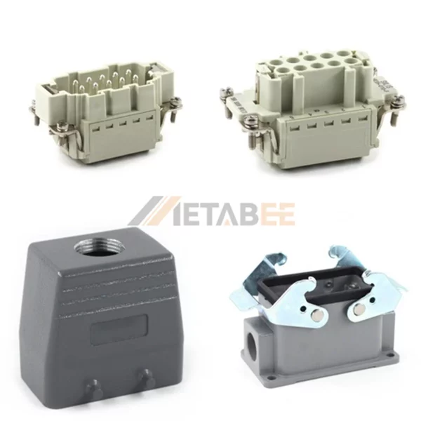 HE Series Heavy Duty Connector, 10+PE, Surface Mount with 2 Levers, Quick Lock Terminal, Top/Side Entry, 16A/500V