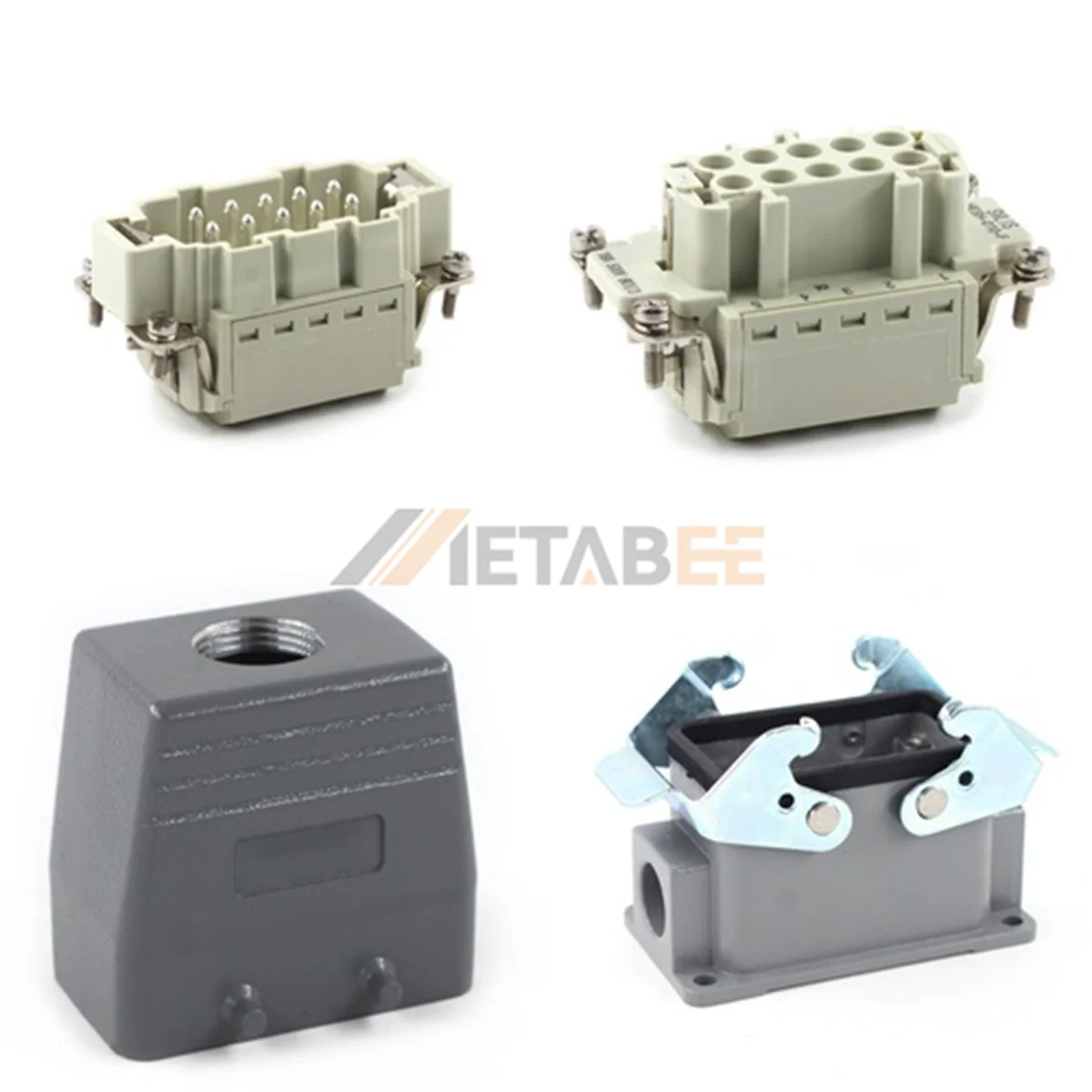 HE Series Heavy Duty Connector, 10+PE, Surface Mount with 2 Levers, Quick Lock Terminal, Top/Side Entry, 16A/500V