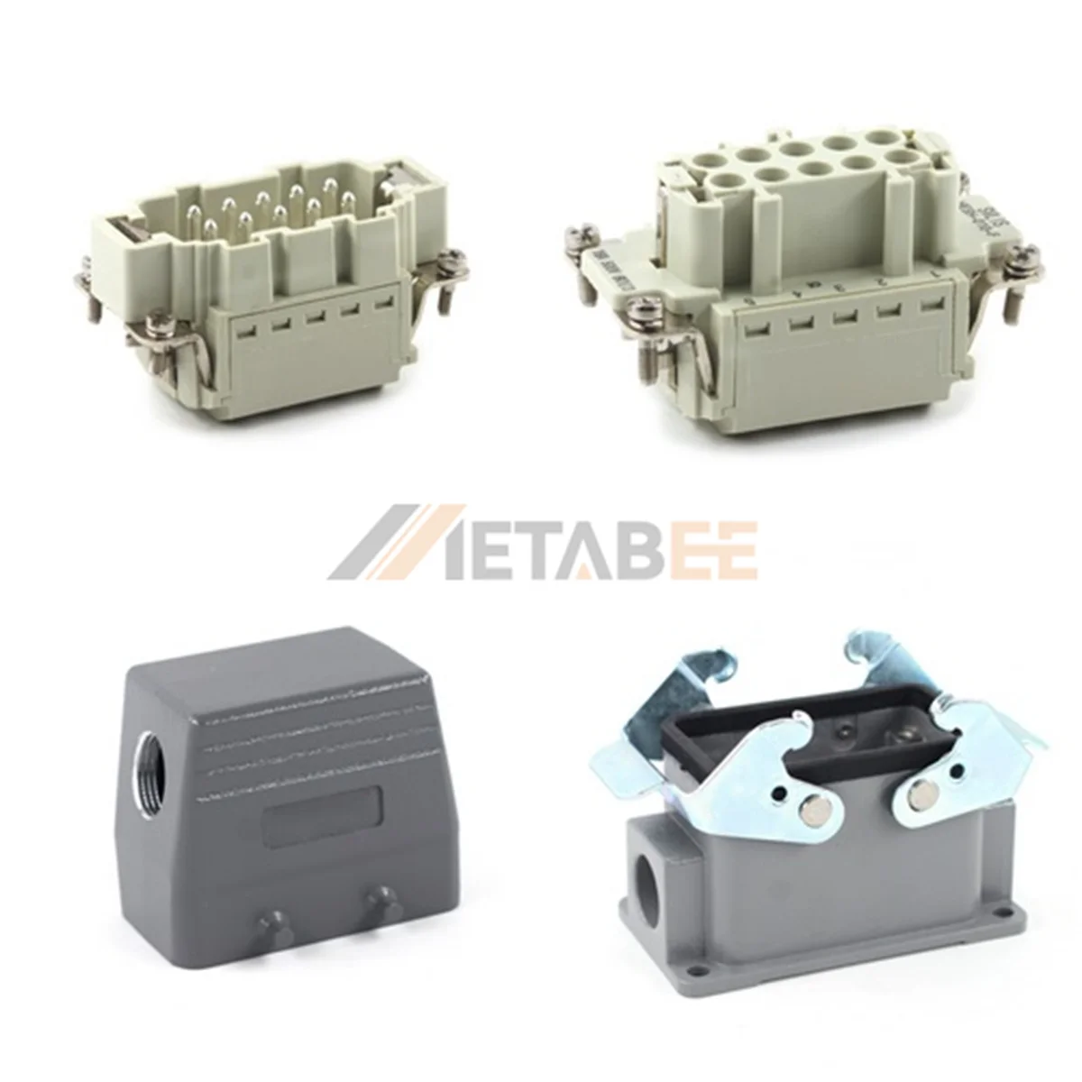 HE Series Heavy Duty Connector, 10+PE, Surface Mount with 2 Levers, Quick Lock Terminal, Top/Side Entry, 16A/500V