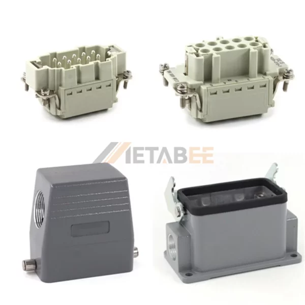 HE Series High Construction Heavy Duty Connector, 10+PE, Surface Mounting, Quick Lock Terminal, Top/Side Entry, 16A/500V