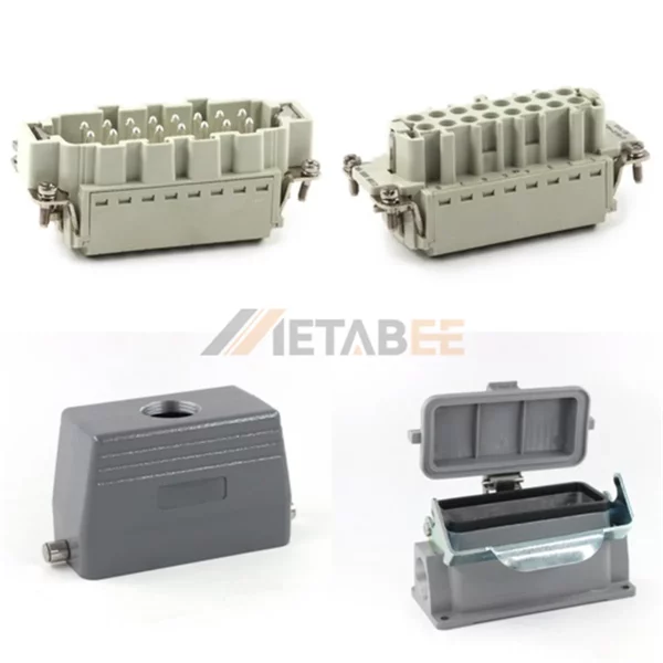 The HE series heavy duty connector prioritizes protection and speed. It features a surface mounting base equipped with a protective cover. This shield keeps the high-density 16+PE inserts clean when disconnected. The assembly utilizes quick lock terminal technology for instant wiring. You can connect cables quickly without using screws or special tools. This saves valuable time during installation. The unit mounts directly to flat walls without panel cutouts. It handles industrial loads rated at 16A and 500V. The hood offers top or side cable entry.