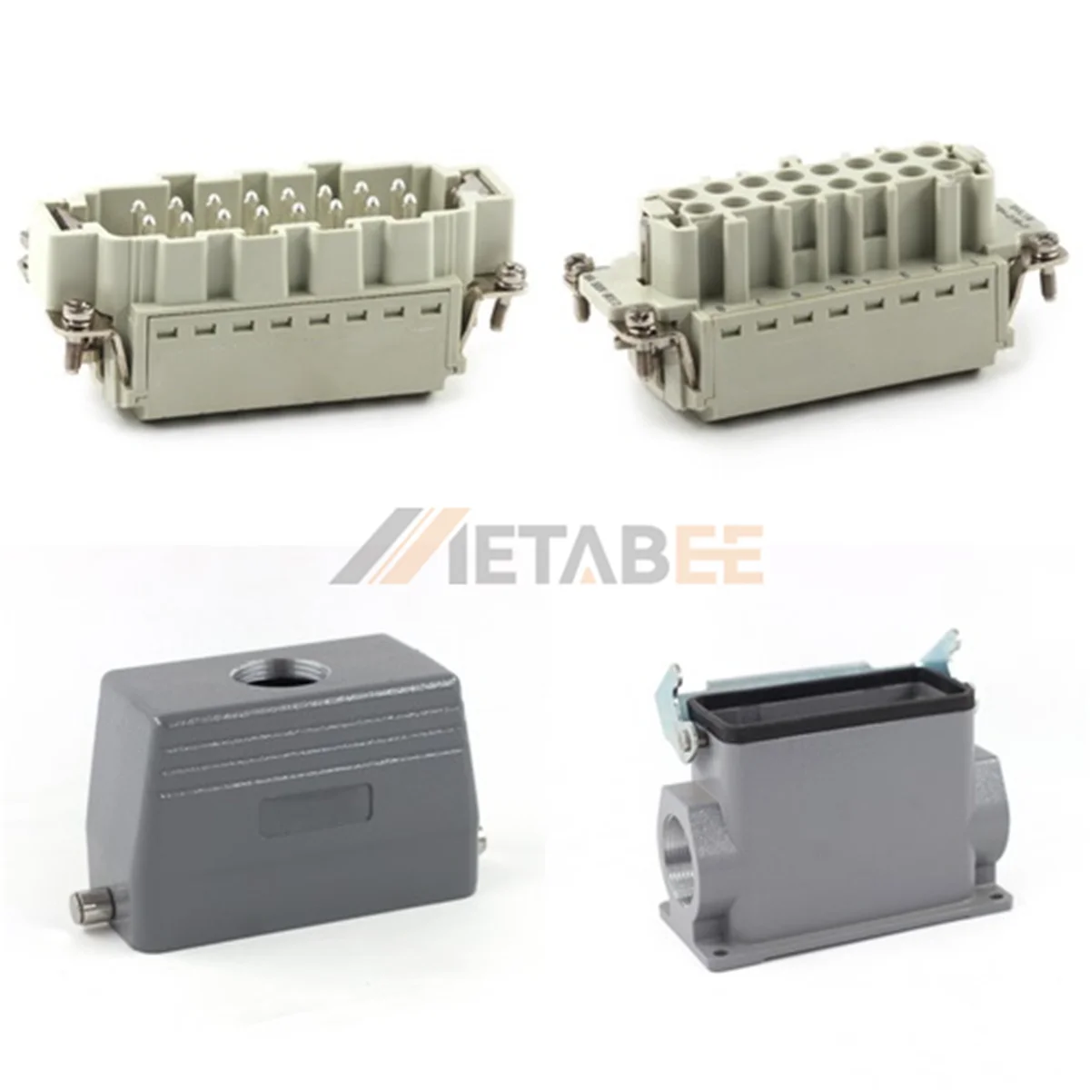 HE Series Heavy Duty Connector, 16+PE, Surface Mounting, Quick Lock Terminal, Top/Side Entry, 16A/500V