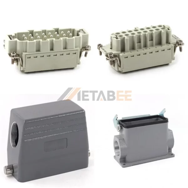 HE Series Heavy Duty Connector, 16+PE, Surface Mounting, Quick Lock Terminal, Top/Side Entry, 16A/500V