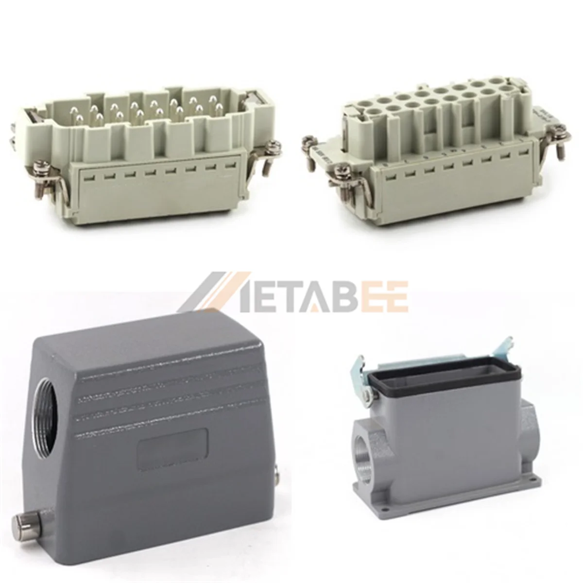 HE Series Heavy Duty Connector, 16+PE, Surface Mounting, Quick Lock Terminal, Top/Side Entry, 16A/500V