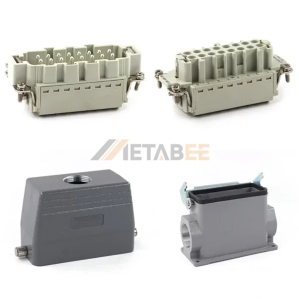 HE Series High Construction Heavy Duty Connector, 16+PE, Surface Mounting, Quick Lock Terminal, Top/Side Entry, 16A/500V