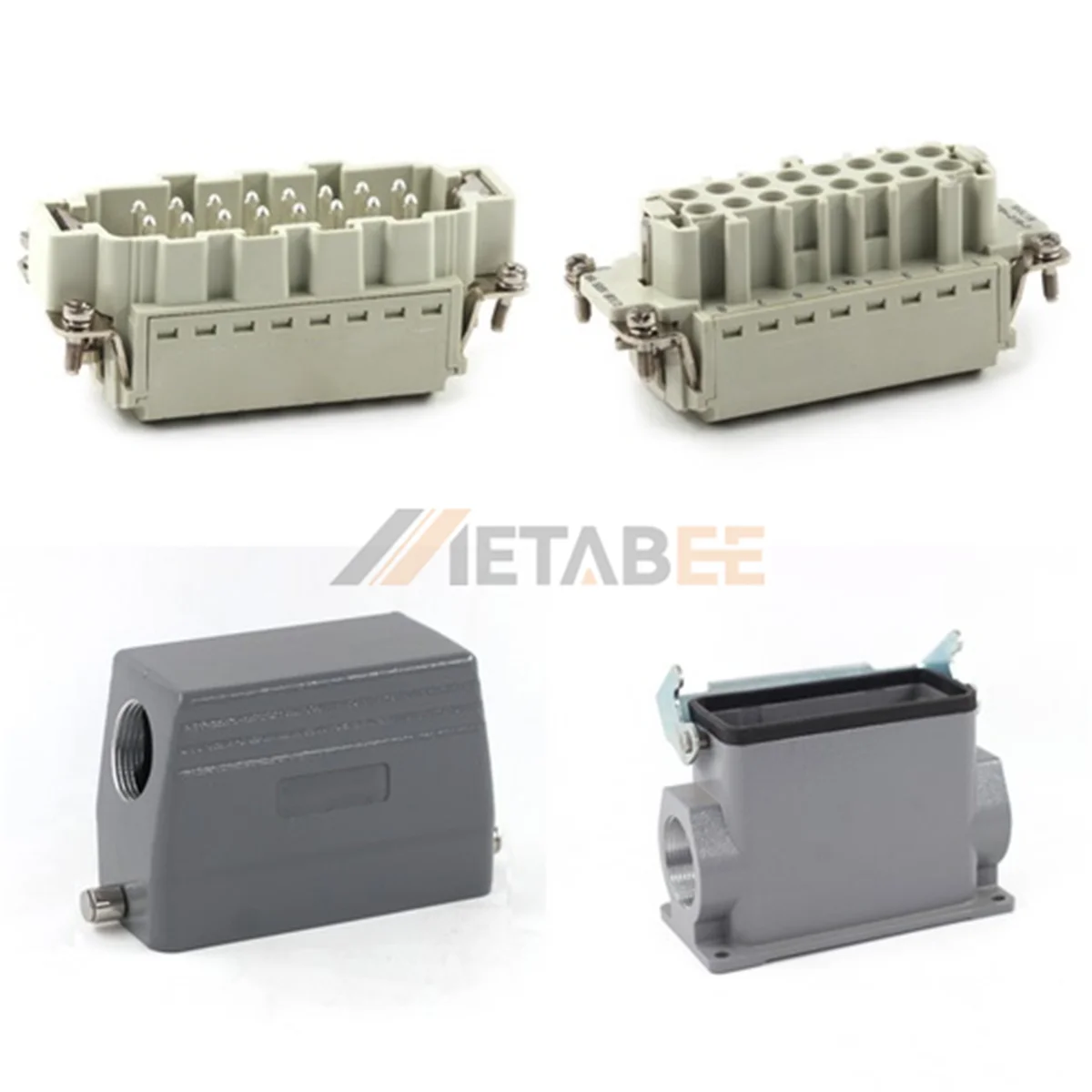 HE Series High Construction Heavy Duty Connector, 16+PE, Surface Mounting, Quick Lock Terminal, Top/Side Entry, 16A/500V