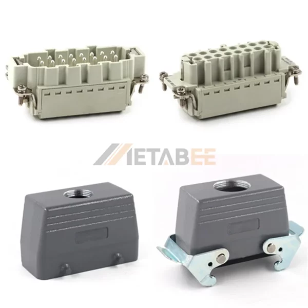 HE Series Heavy Duty Connector, 16+PE, Cable to Cable, Quick Lock Terminal, Top/Side Entry, 16A/500V