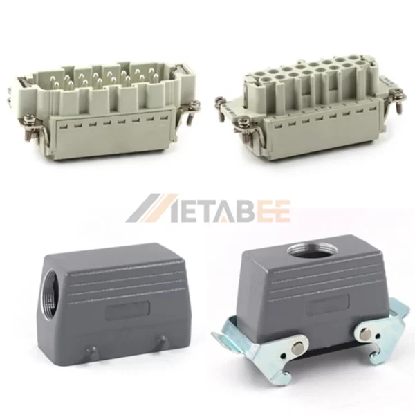 HE Series Heavy Duty Connector, 16+PE, Cable to Cable, Quick Lock Terminal, Top/Side Entry, 16A/500V
