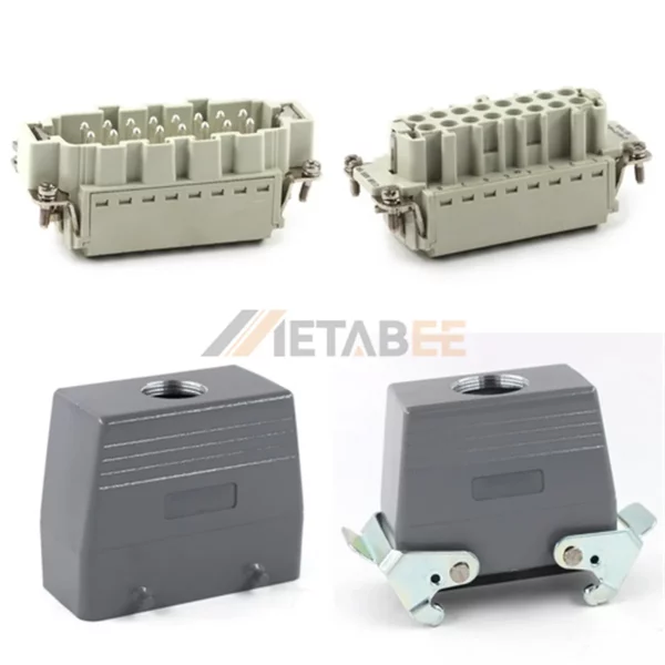 HE Series High Construction Heavy Duty Connector, 16+PE, Cable to Cable, Quick Lock Terminal, Top/Side Entry, 16A/500V