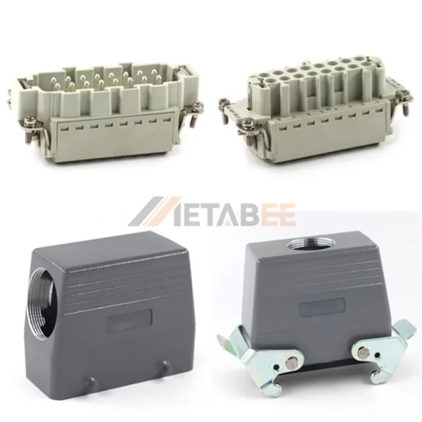 HE Series High Construction Heavy Duty Connector, 16+PE, Cable to Cable, Quick Lock Terminal, Top/Side Entry, 16A/500V