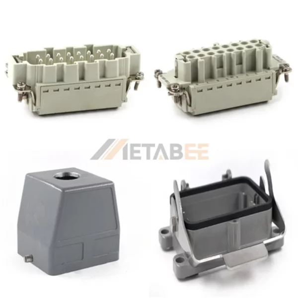 HE Series Heavy Duty Connector, 32+PE, Bulkhead Mounting, Quick Lock Terminal, Top/Side Entry, 16A/250V