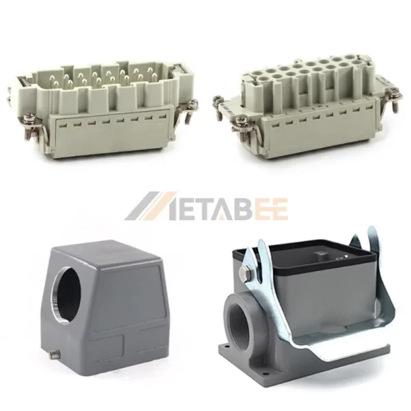 HE Series Heavy Duty Connector, 32+PE, Surface Mounting, Quick Lock Terminal, Top/Side Entry, 16A/500V