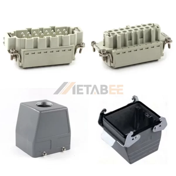 HE Series Heavy Duty Connector, 32+PE, Cable to Cable, Quick Lock Terminal, Top/Side Entry, 16A/250V