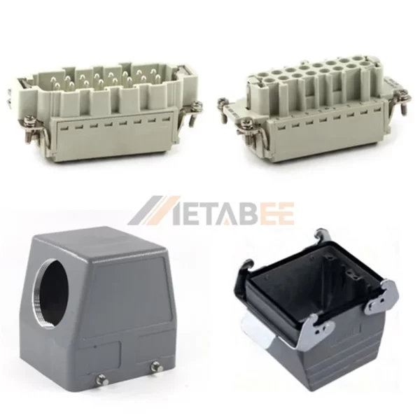 HE Series Heavy Duty Connector, 32+PE, Cable to Cable, Quick Lock Terminal, Top/Side Entry, 16A/250V