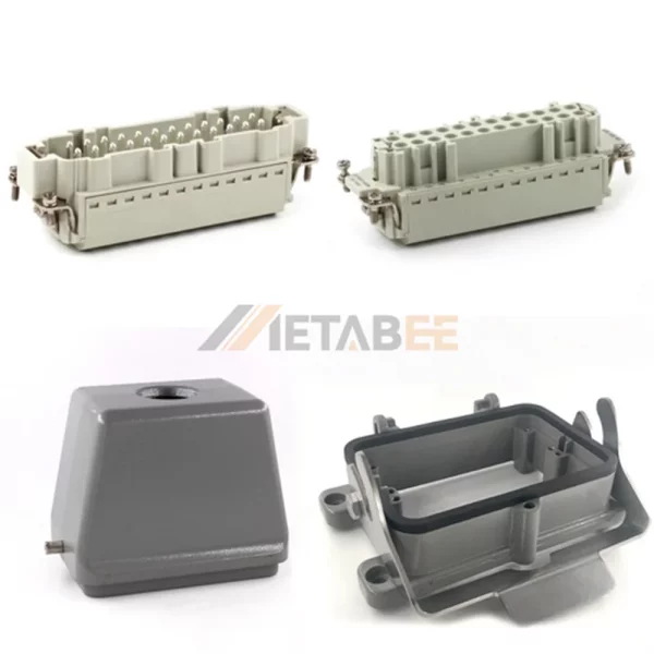 HE Series Heavy Duty Connector, 48+PE, Bulkhead Mounting, Quick Lock Terminal, Top/Side Entry, 16A/500V