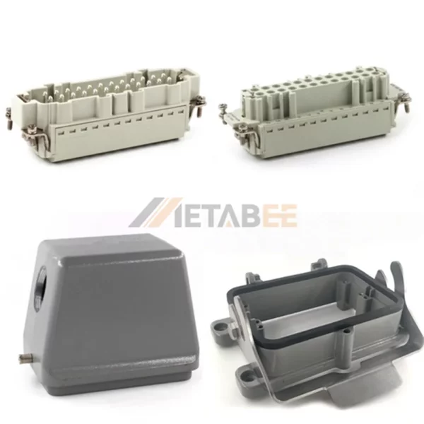 HE Series Heavy Duty Connector, 48+PE, Bulkhead Mounting, Quick Lock Terminal, Top/Side Entry, 16A/500V