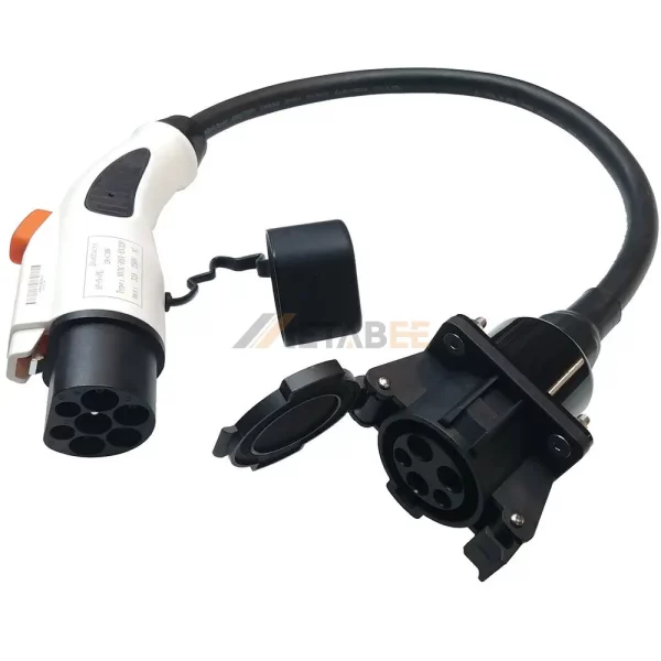 SAE J1772 Socket to IEC 62196-2 Plug AC Adapter, EV Charging, 250V, 32A 01