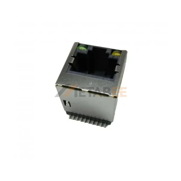 Vertical RJ45 Magnetic Jack, 8P8C, 1 Port, Cat5e, 2.5G Base-T, Shielded, Surface Mount, Green/Orange LEDs