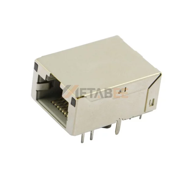 1000Base-T RJ45 Ethernet Connector, 8P8C, 1 Port, Shielded, Through Hole, R/A, Yellow/Green LEDs