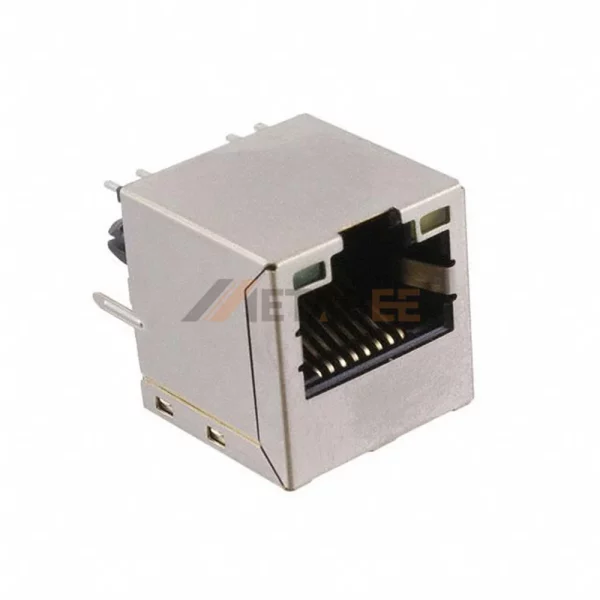 RJ45 Jack Lan Transformer Vertical Socket, 10/100 Base-T, STP, Tab-Up, THT, Green/Yellow