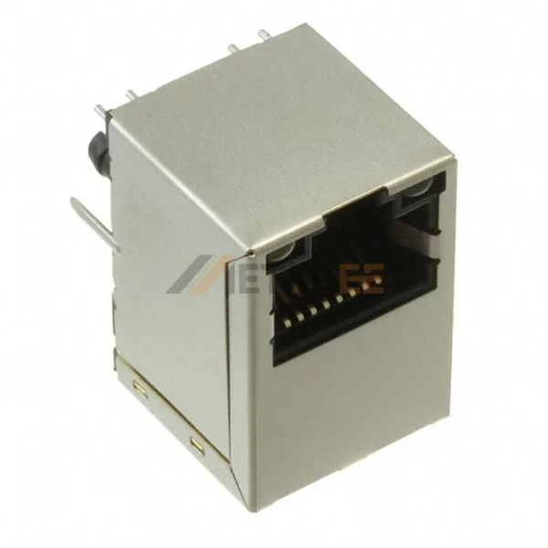 Integrated 1Gbps RJ45 Magnetics Jack, 1 Port, Shielded, Tab-Down, THT, R/A, Yellow/Green