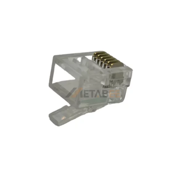 6P6C RJ12 Plug Modular Telephone Connector for Stranded Wire, Flat Cable, Cat3, Unshielded