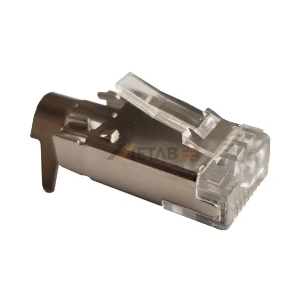 Metal Shielded RJ45 Plug Cat5 with External Ground, 8P8C, for Flat Stranded Cable, 24-26AWG