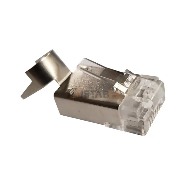 Shielded RJ45 Cat6 Modular Plug with External Strain Relief for 21-23AWG Flat Solid Cable