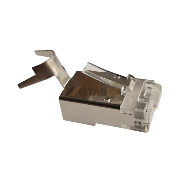 8P8C Cat8 RJ45 Plug with Strain Relief for 21-23AWG Flat Solid Cable, Shielded