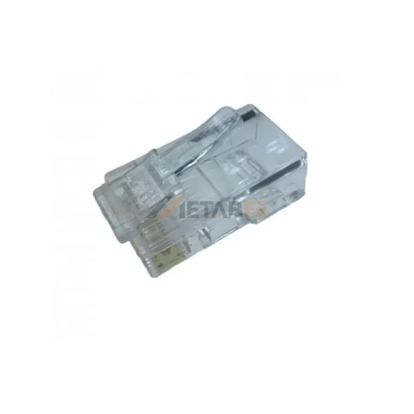 RJ50 Modular Plug for 24-26AWG Round Stranded Cable, 10P10C, Unshielded, Cat3, Long Body