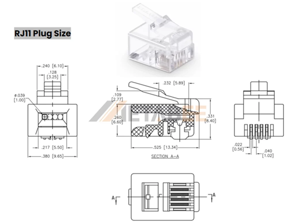RJ11 Plug Size
